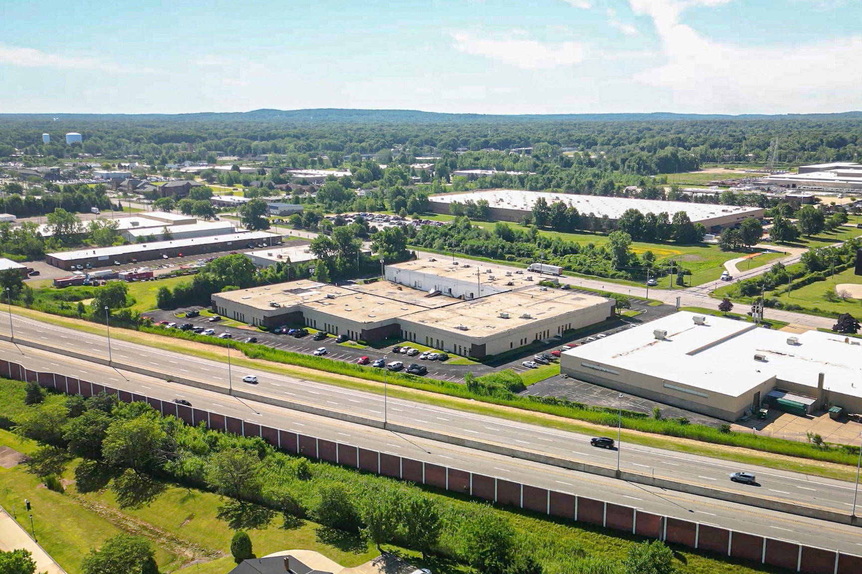 Aerial drone shot of the Climax Metal Products facility